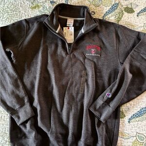 Boston University Champion Dark Gray Quarter-Zip Sweatshirt